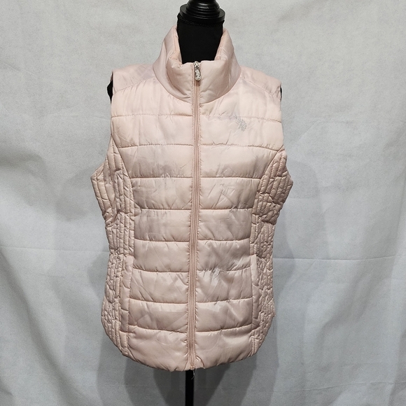 U.S. Polo Assn. Jackets & Blazers - U.S. Polo Zip Up Puffer Vest Pale Pink 100% Polyester Size XL